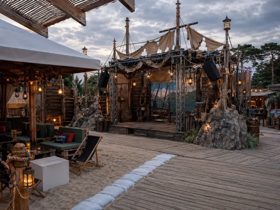 Themed beach zone: totems and lounge — photo 4