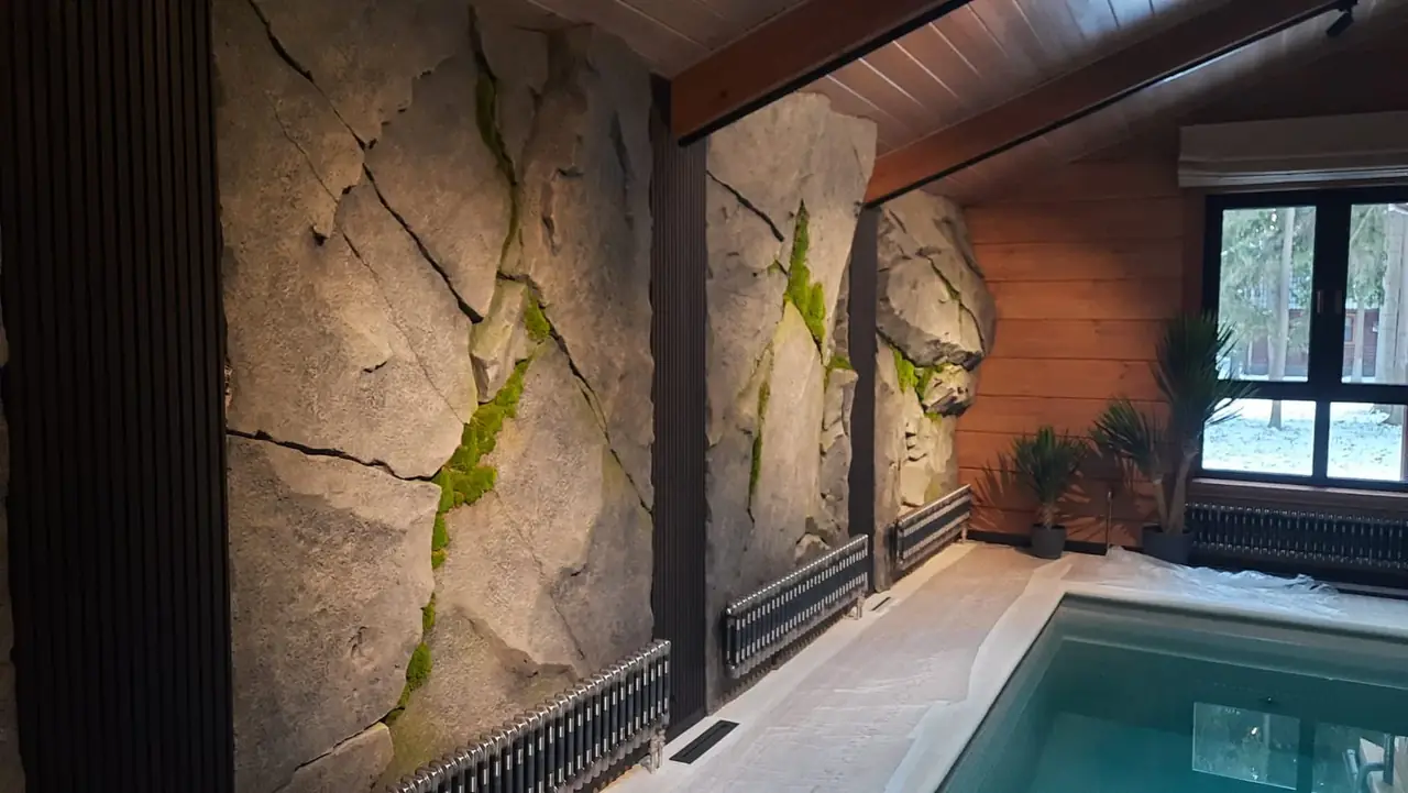 Rockwork and waterfalls for pools and spas
